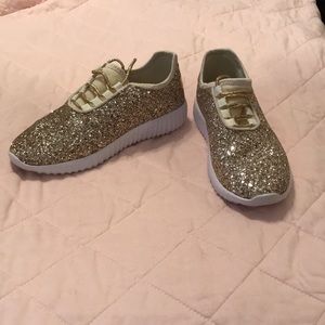 Gold Sequin Tennis shoes